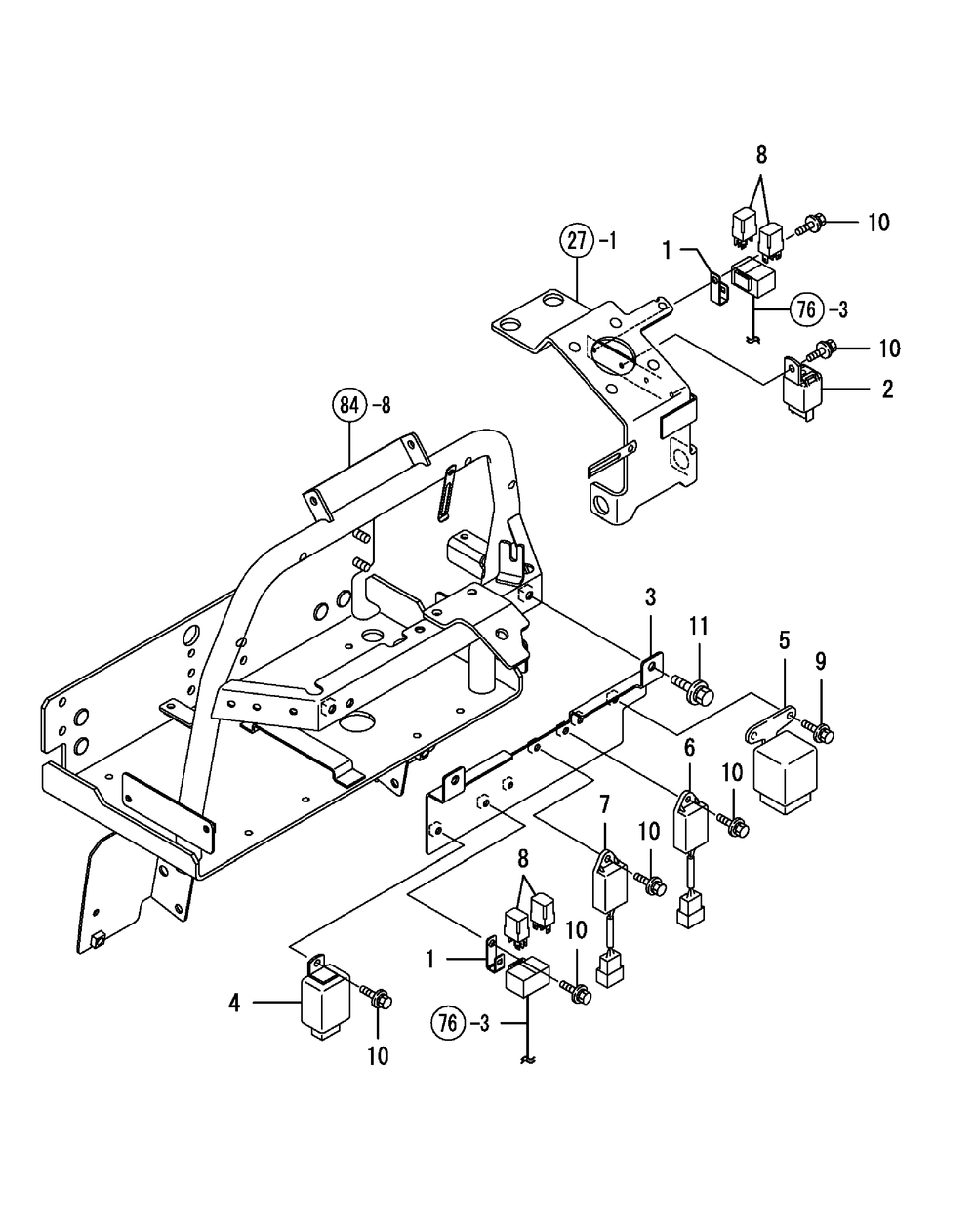Relay Diagram and Parts List for SX3100 54ALB4S727-54ALB4SW727-54ALB4SX727-54ALB4SY727-54ALB4SZ727-54AMB4S727-54AMB4SW727-54AMB4SX727-54AMB4SY727-54AMB4SZ727 Cub Cadet Lawn Tractor